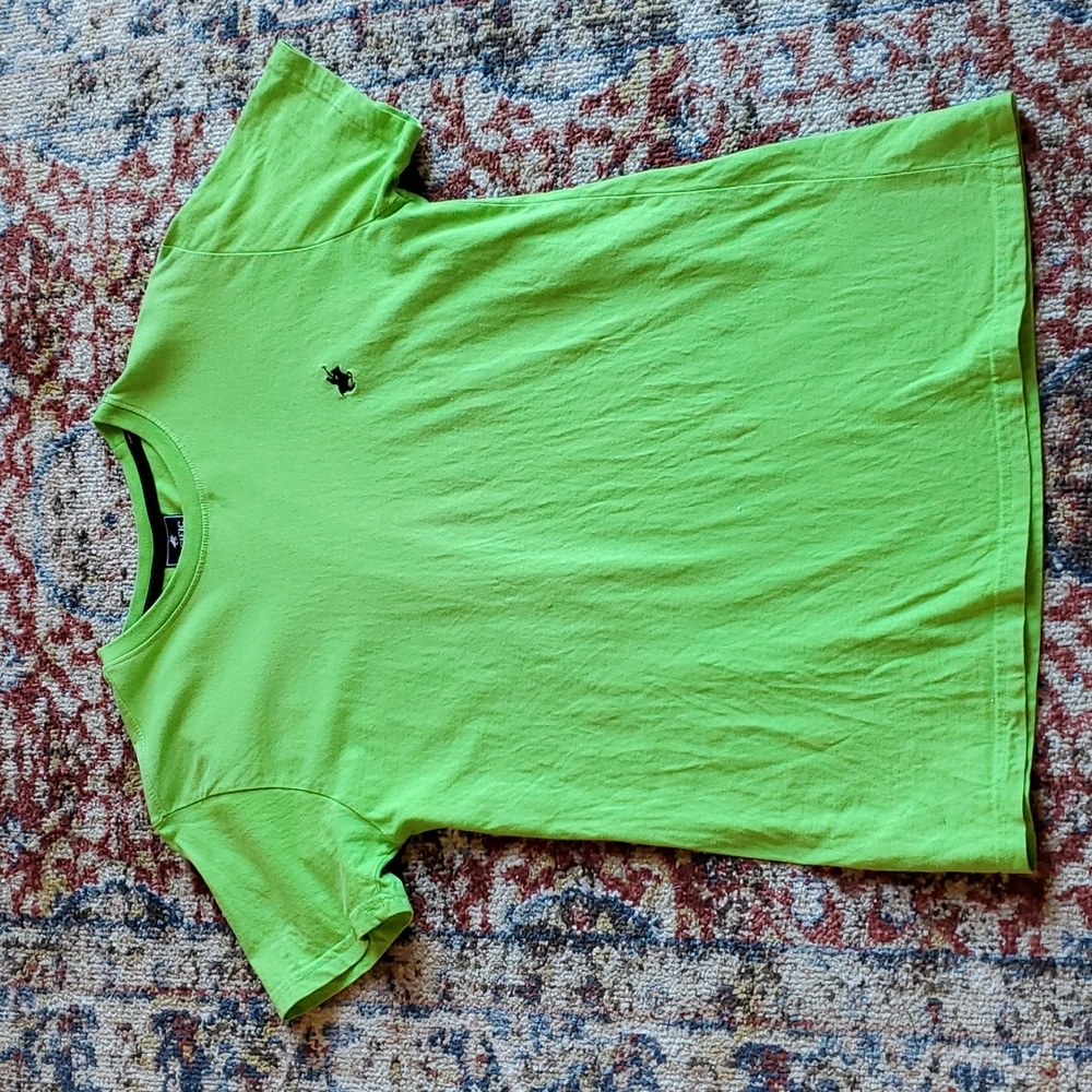 Pacific Polo Club lime green short sleeve tee shirt medium